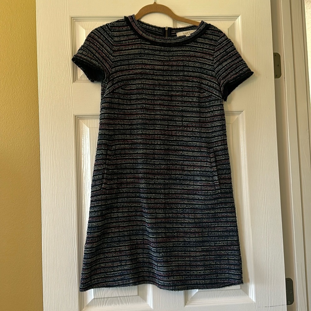 LOFT Tweed Shortsleeved Business Casual Dress